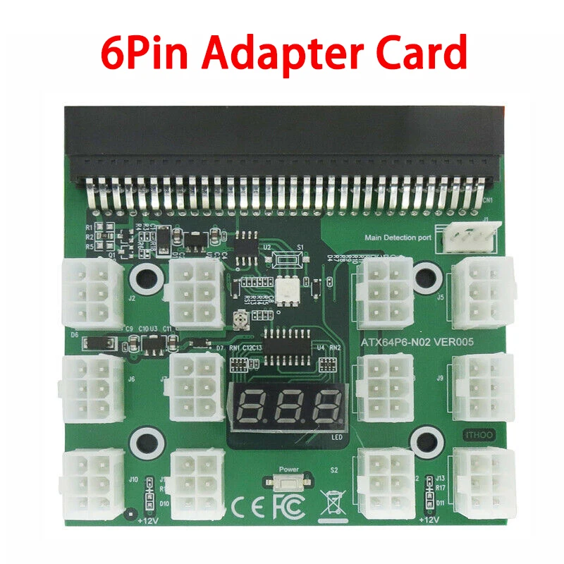 

Коммутационная плата для сервера PCI-E, 12 В, 64 контакта на 12x6 контактов, адаптер питания для сервера HP 1200 Вт, 750 Вт, блок питания, GPU, разъемы для м...