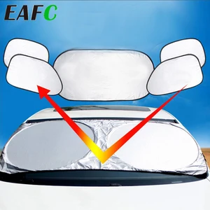 6 шт., серебристые светоотражающие солнцезащитные занавески на лобовое стекло автомобиля - изображение