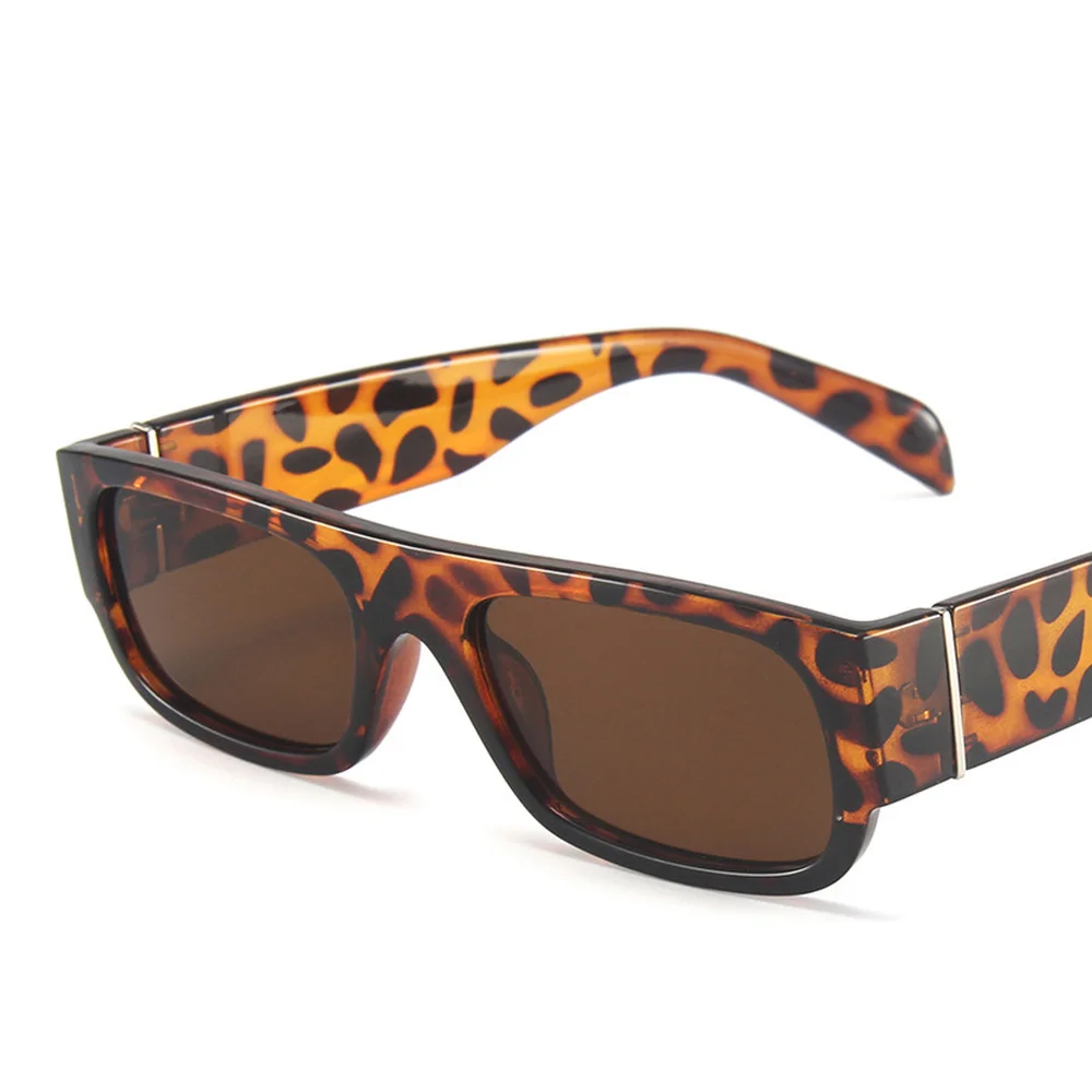 

Leopard Rectangular Frame Fashion Women‘s Sun Glasses Square Vintage Shade Glasses for Women Sunglasses Retro Black Goggles UV