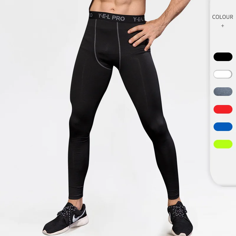 

Спортивные штаны для бега, мужские спортивные обтягивающие тренировочные штаны s Pro, влагоотводящие быстросохнущие эластичные колготки, шт...