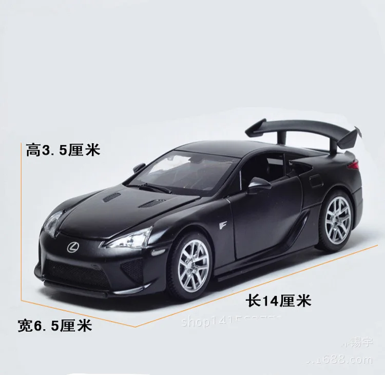 LFA 1:32 Масштаб литая под давлением Металлическая Модель гоночного автомобиля для коллекции Lexus модель вытяжной игрушки автомобиль со звуком и светильник - Цвет: Черный