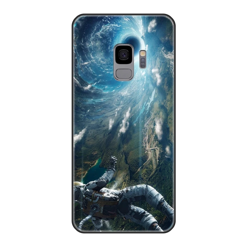 Черная Звездная космическая задняя крышка для Samsung Galaxy S8 S9 Plus S5 S6 S7 Edge мягкий