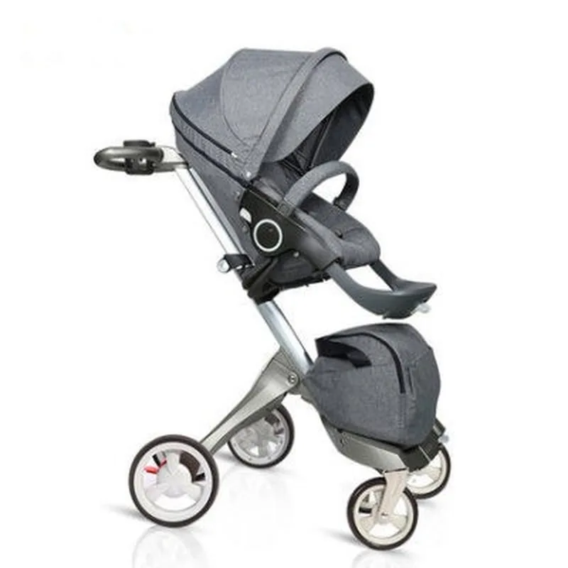 

Детская коляска с высоким ландшафтом, двухсторонний амортизатор, легкая складная коляска для новорожденных, сидя и лежа