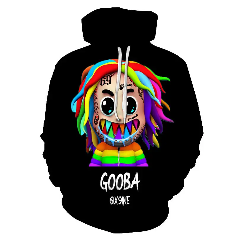 

Gooba 6ix9ine Hoodies Rapper 3D Print Black Sweatshirt Men Women Fashion Oversized Hoodie Kids Boy HipHop Tops Coat Mens Clothes