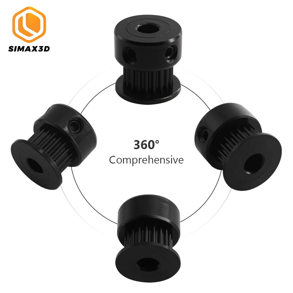 SIMAX3D 1 шт. черный GT2 зубчатый шкив 20 Зубы Алюминиевый диаметр 6/10 мм Ширина ремня 5/6