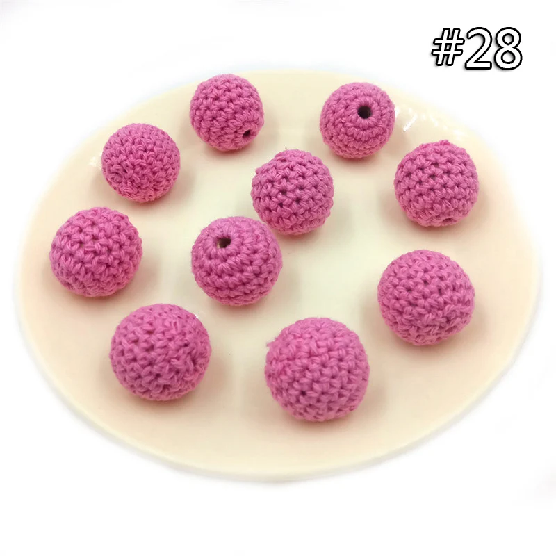 wood teether 28 5 шт. детский прорезыватель, вязаные крючком бусины, 16 мм, деревянный прорезыватель, подвесная детская коляска, аксессуары для детской коляски, зажим для пустышки, деревянная кукла младенца - Цвет: wood teether 28