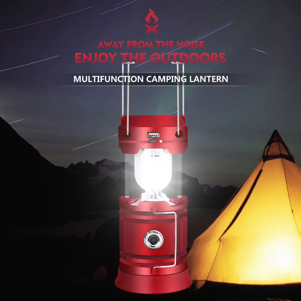 Светодиодный складной светильник на солнечной батарее с портативной лампой