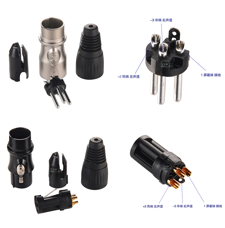 4 шт. штекеры для аудиокабеля микрофона|Теле- и радиовещательное оборудование| |