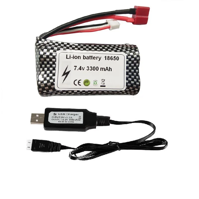 Аккумулятор Lipo 18650 7 4 В 3300 мАч 2S для Wltoys батарея 10428/12427/12428/12423/144001 игрушечные