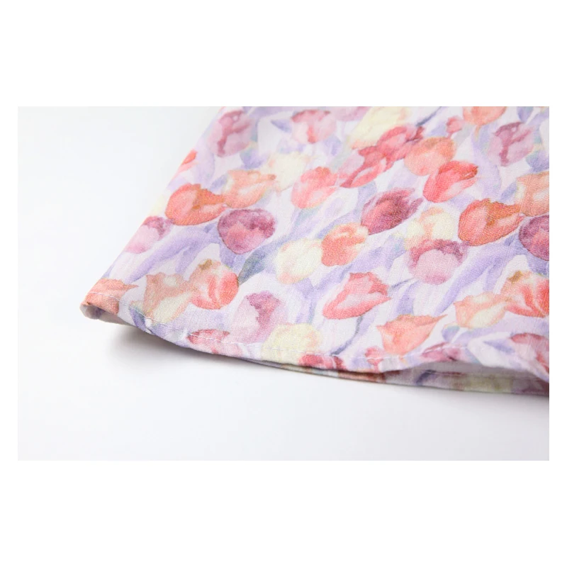 

Nbpm Women 2021 Sweet Fashion With Floral Print Pleated Women's Dress Square Collar Petal Sleeve Spring Summer Party Chic
