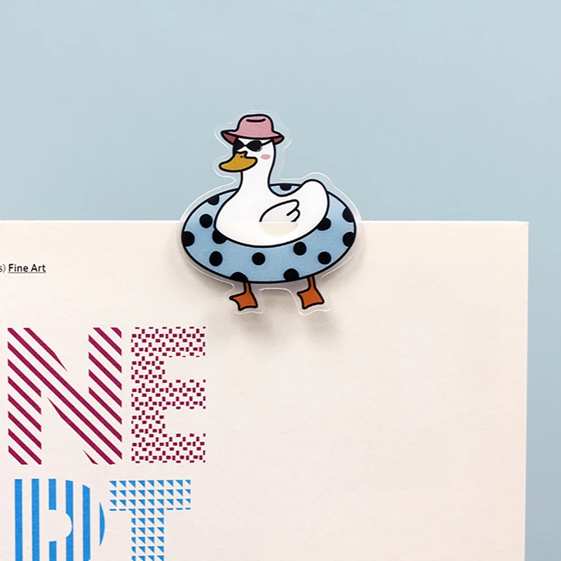 

Swimming Duck Bookmark Cute Cartoon Mark Page Creative Students Stationery