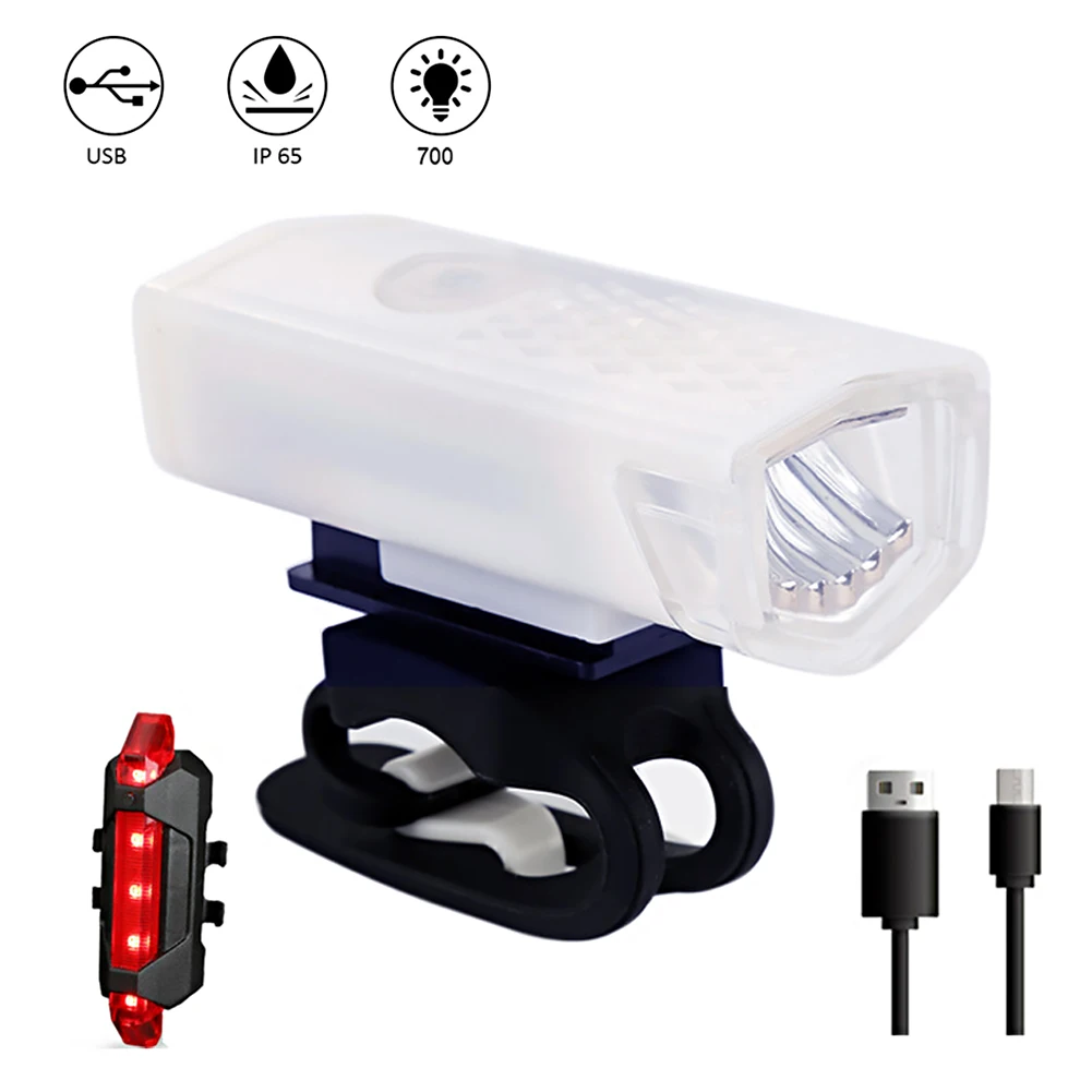 

Bicycle Light USB LED Rechargeable Set Mountain Cycle Front Back Headlight Flashlight Waterproof Cycling Bicycle Accessories