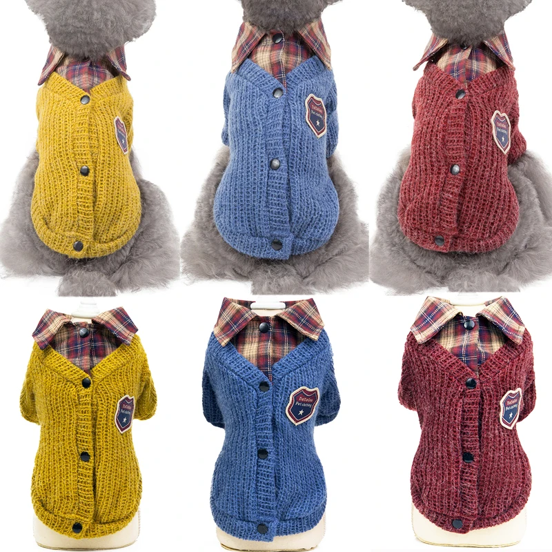 Одежда для собак новый зимний теплый свитер собаки пальто маленьких и средних