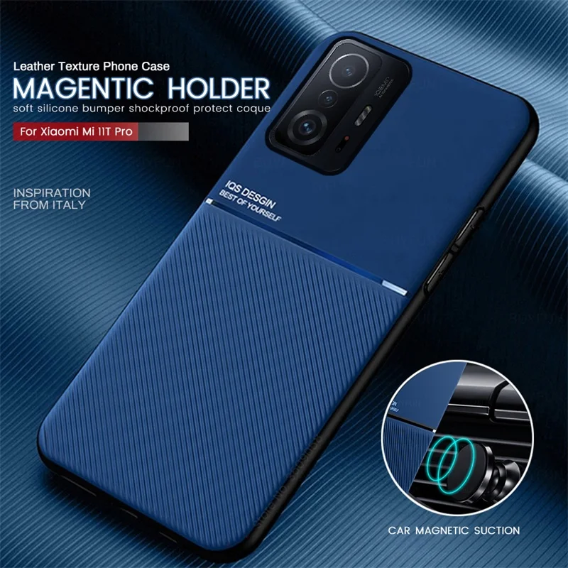 

Чехол Xiomi 11T Pro, тонкий кожаный силиконовый мягкий чехол для Xiaomi Mi 11T Mi11T Pro, магнитный автомобильный присоска, противоударный защитный чехол