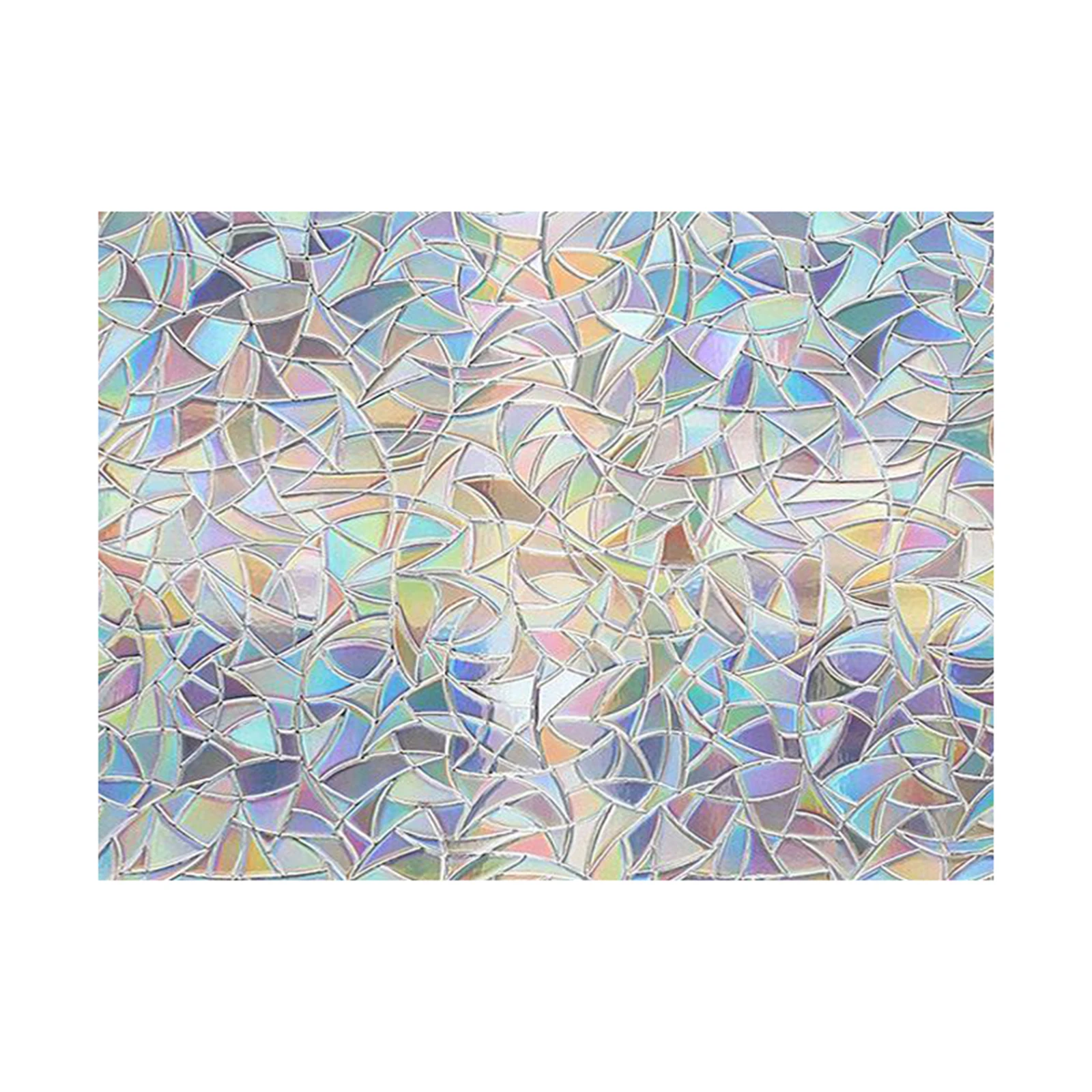 

3D No Glue Window Privacy Film Static Clings Decorative Rainbow Light Effect Prism Stickers for Home Glass Door Kitchen 18x39''