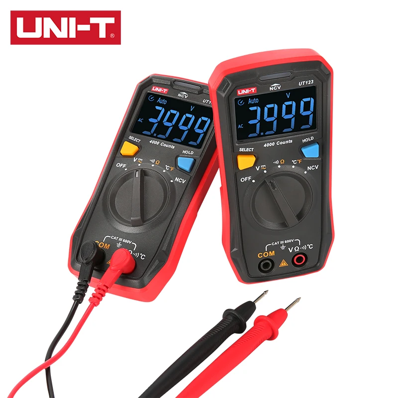 

UNI-T UT123/UT123D Mini Smart Digital Multimeter Household Pocket NCV AC DC Voltage Switch Measurement Capacitance Tester