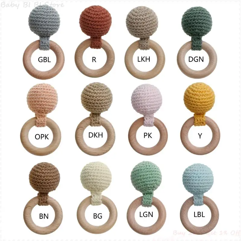 

1 Pc Cute Baby Hairball Crochet Teething Toys Rattle Molar Play Toys BPA-free Natural Safe Kid Teethers for Infant Toddlers