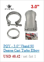 PQY-3," Vband 90 градусов для модели" cast Turbo "локоть переходный фланец 304 нержавеющая сталь для T3 T4 Турбокомпрессор PQY-TEA35