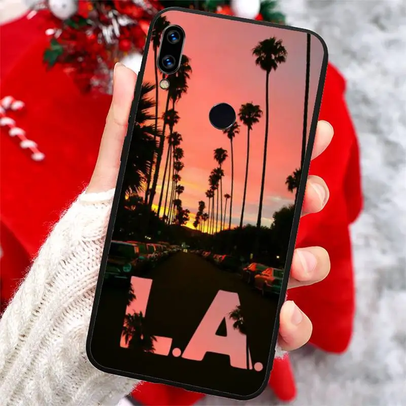 

Travel Los Angeles California high quality mobile Phone Case shell For Xiaomi Redmi note 7 8 9 t k30 max3 9 s 10 pro lite