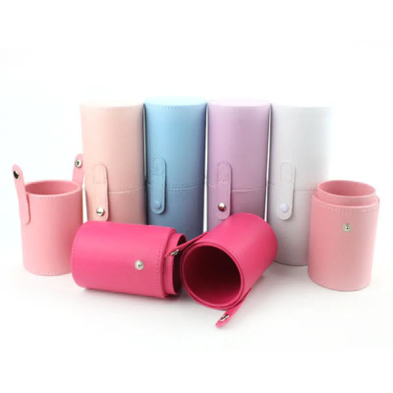 

PU Leather Makeup Storage Holder Cosmetic Cup Shape Case Box for Makeup Brush Pen Storage box