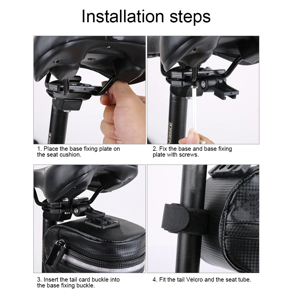 

Red/colorful LED light Bicycle Saddle Bag Waterproof MTB Bike Rear Bags Cycling Tail Bag Bike Accessories with USB charging