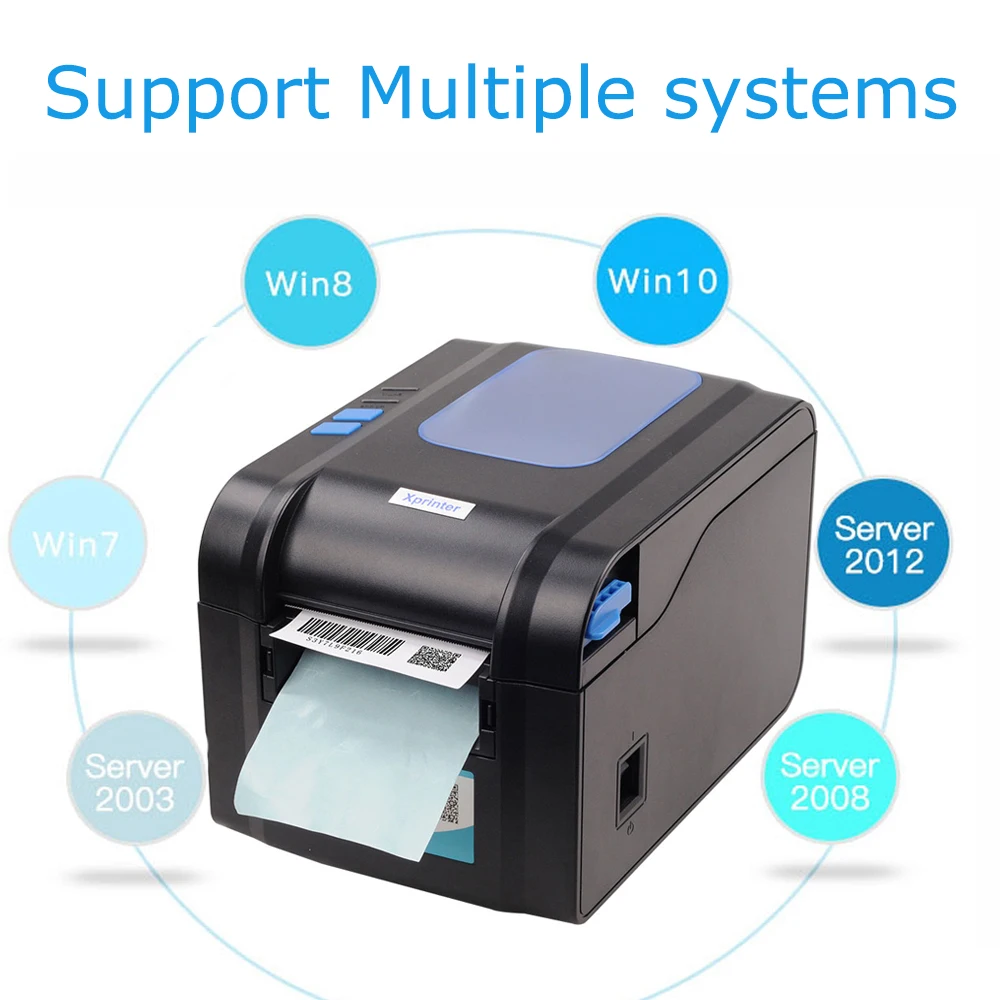 Принтер штрих кода для этикеток термопринтер чеков Bluetooth или USB порт с автоматическим отслаиванием клейкий