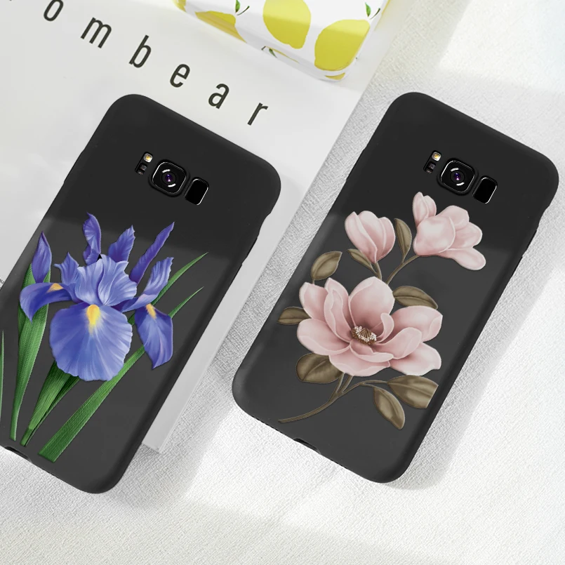 Flower Case For Samsung Galaxy S8 Cover Silicone Original 3D Relief Bumper A6 A7 A8 A30 A50 S9 S10 Plus Note 8 9 |