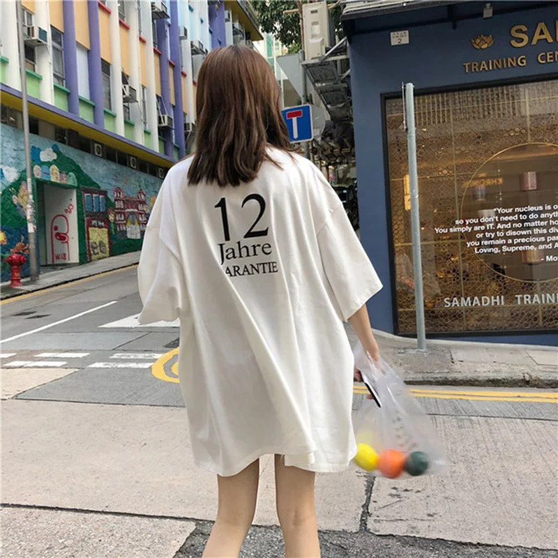 В стиле Харадзюку классная Одежда для девочек костюм из футболки с принтом