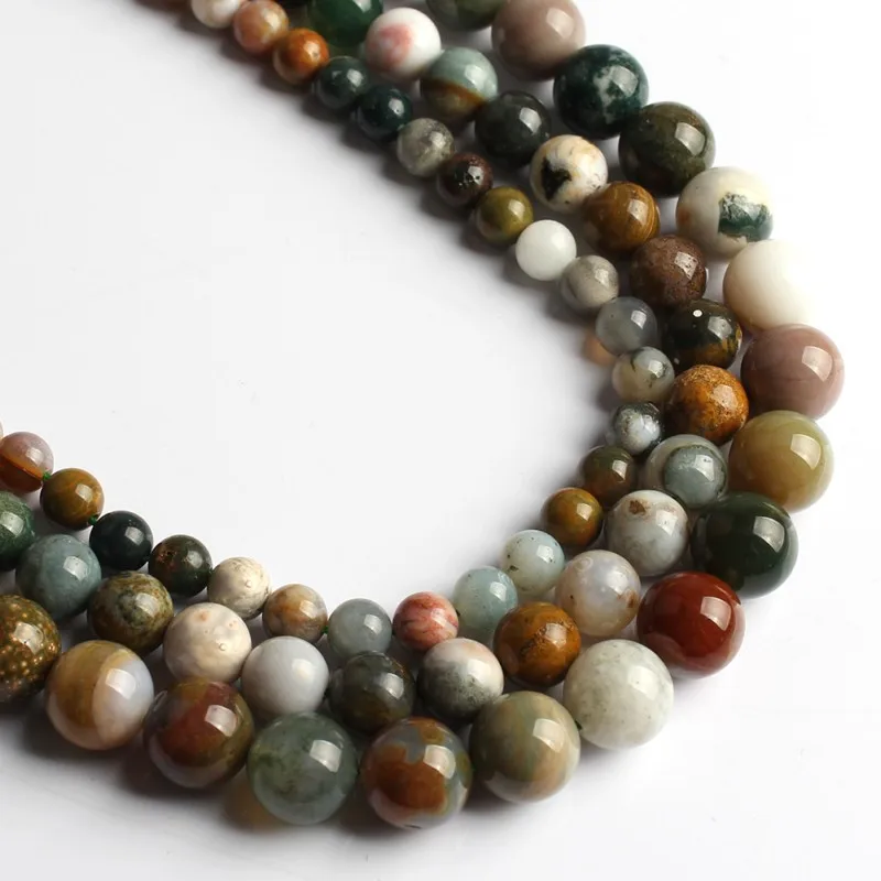 6 8 10 мм натуральный AAA океан бусины из яшмы круглый незакрепленный камень для