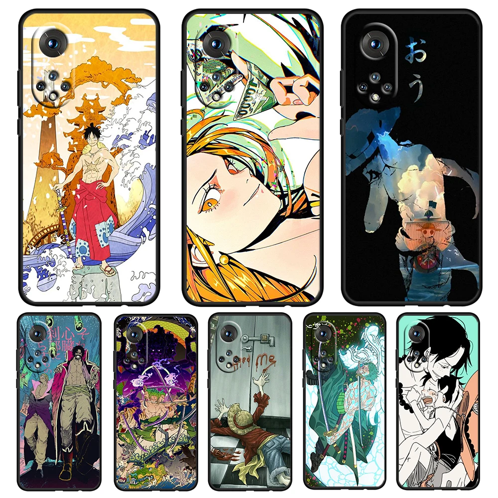 

Hot Anime Japanese For Honor 50 30 V30 View 20 20E X20 Play5 5T Magic3 Pro Plus SE Lite 5G Black Soft TPU Phone Case