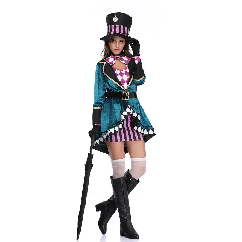 Halloween Costume Disguise Evil Clown Clothes Cosplay Carnival for Adults Women Stage Performance |