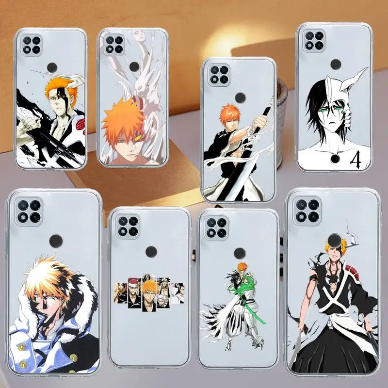 

Anime Japan Bleach Kurosaki Ichigo Phone Case Transparent for Xiaomi redmi note 5 7 8 9 10 11 t S A lite pro high quality funda