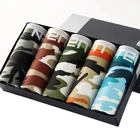 Трусы-боксеры мужские 5 шт.лот, брендовые дышащие хлопковые шорты с выпуклым гульфиком, большие размеры, L-3XL