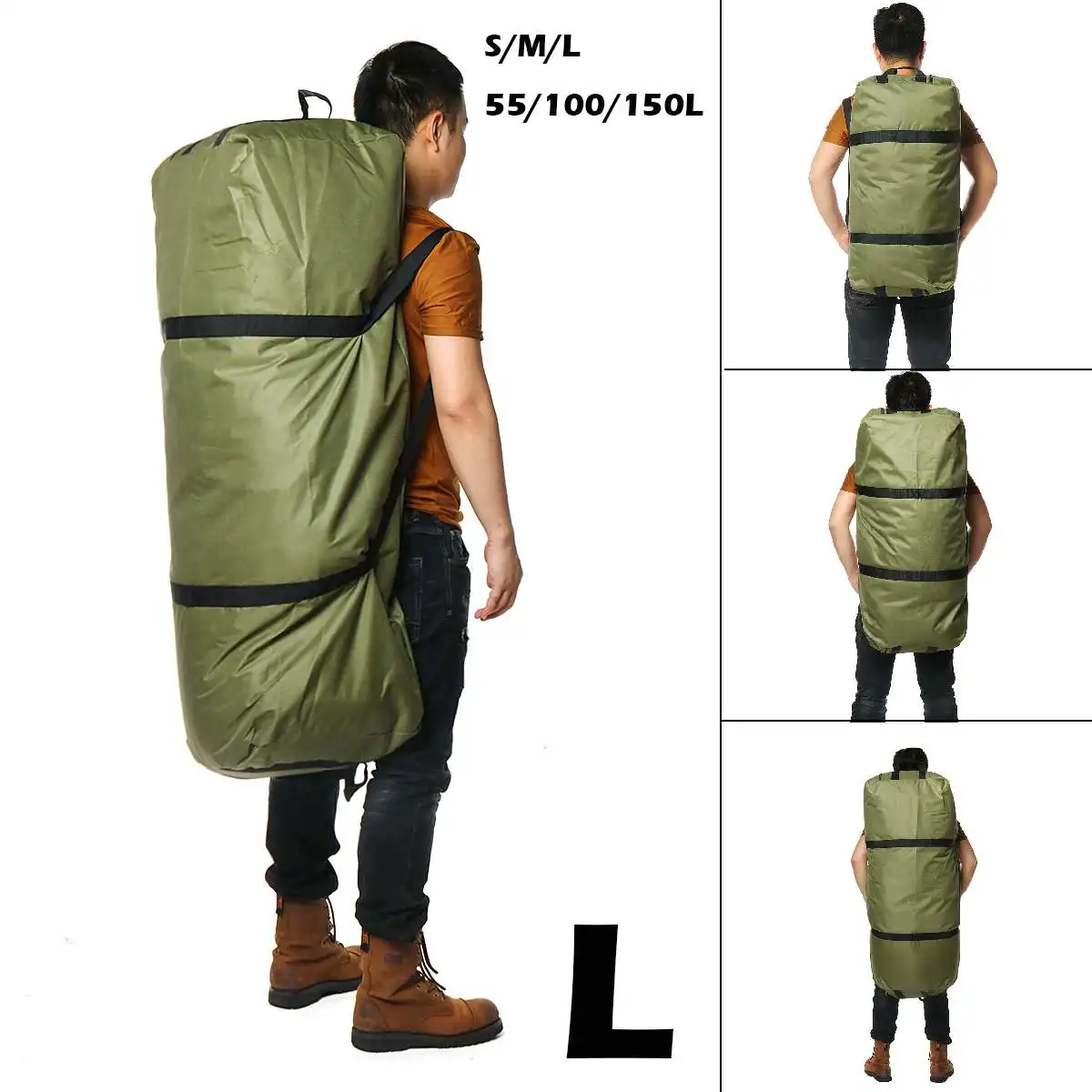 

Large Capacity Oxford Travel Luggage Bag Outdoor Travel Duffle Bag Foldable Bag Shoulder Strap 55L 100L 150L