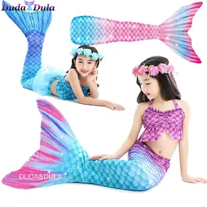 childrens mermaid tail for swimming girls swimsuit the little mermaid bikini bathing suit party kids monofin cosplay costumes free global shipping