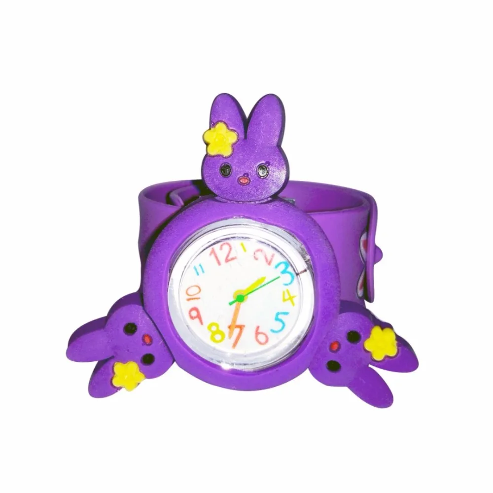 Rabbit children top watch cute animal printed ribbon rotating pat table snap ring | Наручные часы