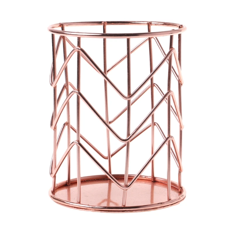 

Rose Gold Pen Pencil Pot Holder Container Organizer Home Desk Stationery Decor T5UE