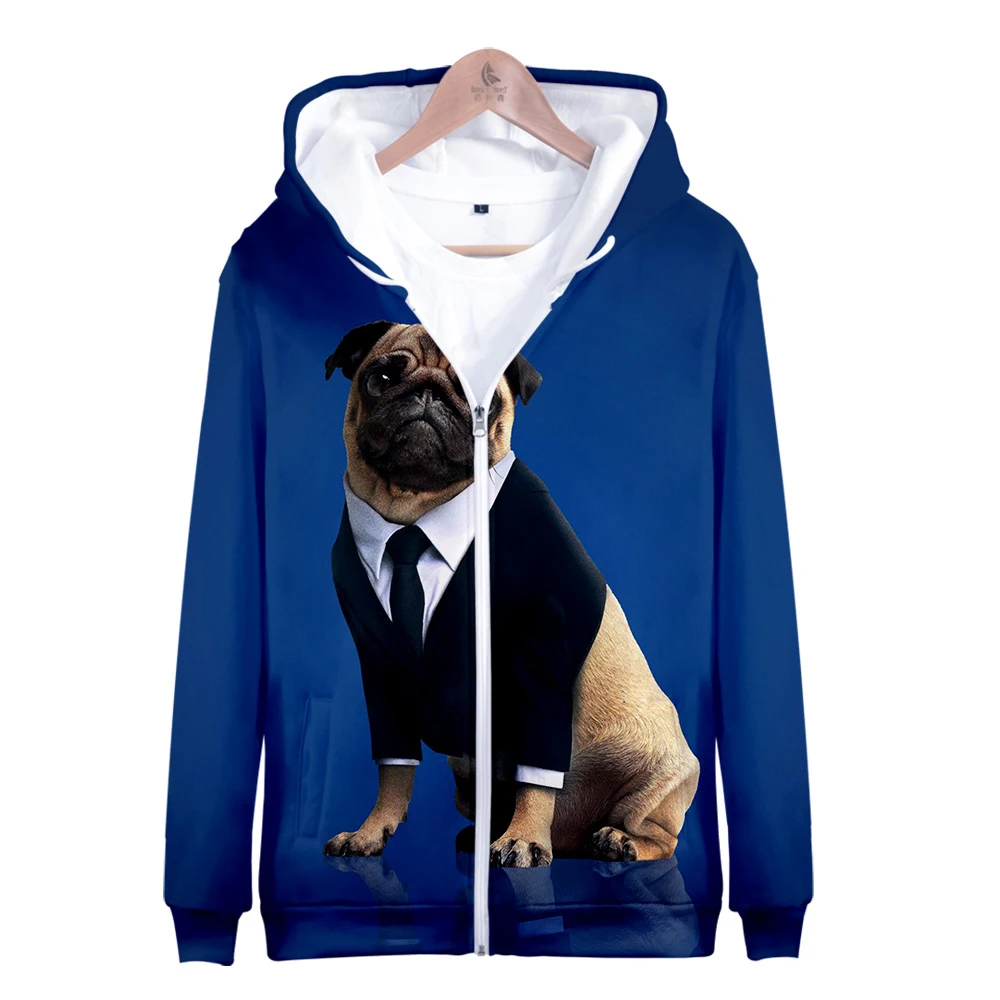 

Hot Sale Kawaii Pug Zipper Jacket 3D Hoodies Sweatshirt Kawaii Pug Harajuku Hoodies Women for Women Plus Size 3D Print