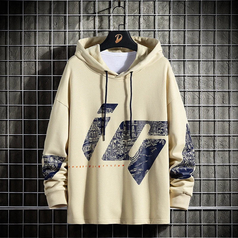 Толстовка мужская с длинным рукавом Свитшот свободного покроя в Корейском стиле