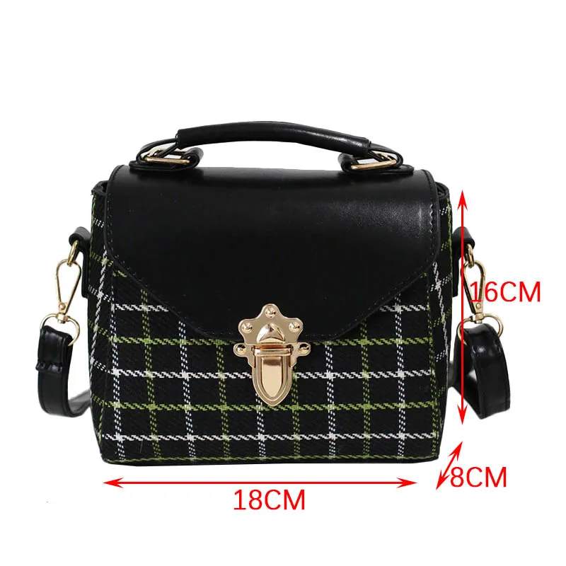 

Women's Striped Check Shoulder Bag Designer Retro Strap Female Flip Crossbody Bag High Quality Leather Fashion Handbags Purse