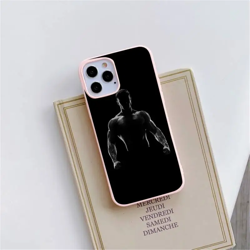 

Bodybuilding Gym Fitness Phone Case Candy Color for iPhone 6 6S 7 8 11 12 XS X SE 2020 XR mini pro Plus MAX funda