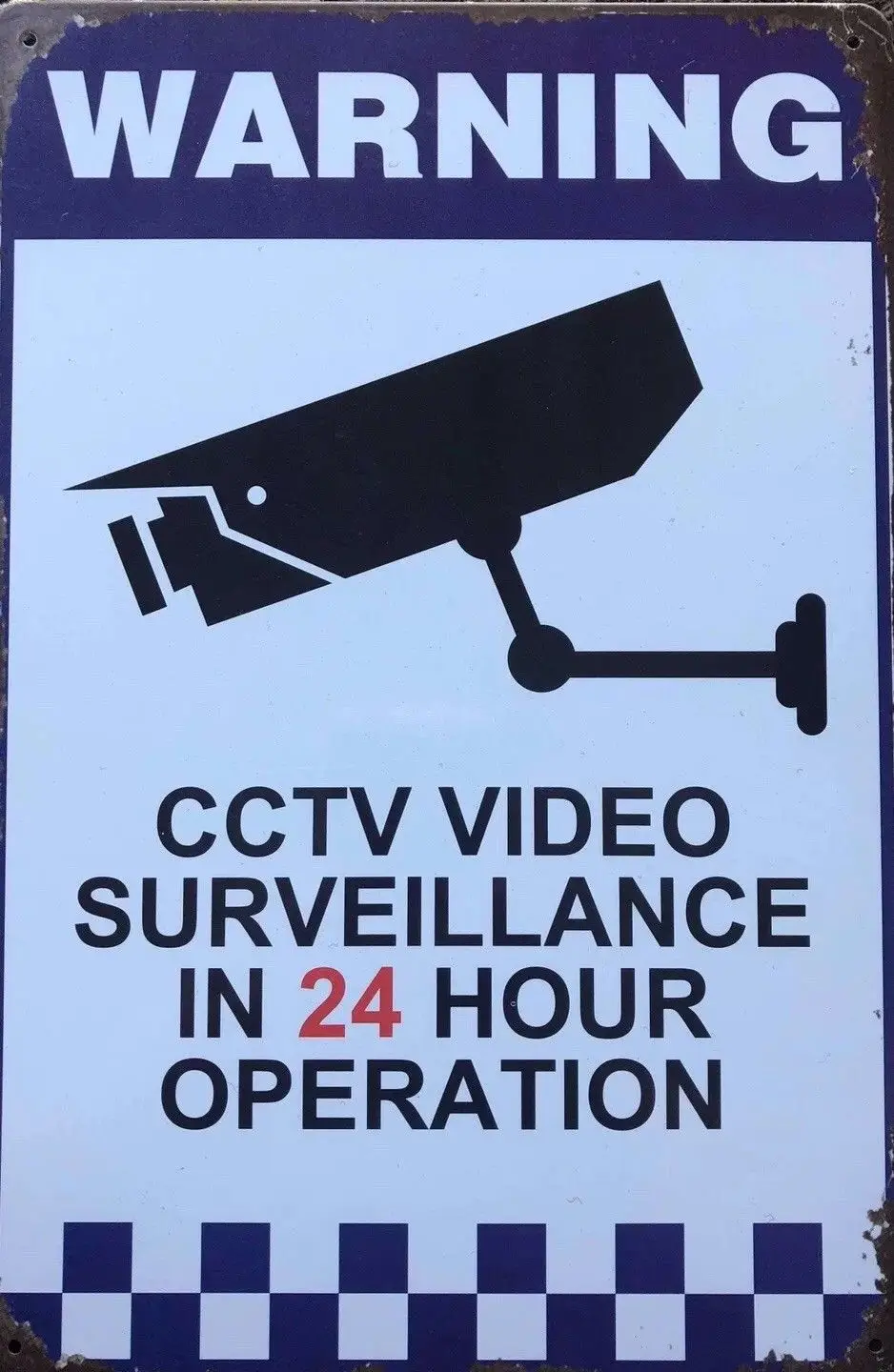 

Warning Tin Sign Surveillance Vintage Rustic Retro Tin Metal Sign For Man Cave Shed Pub Bar Garage