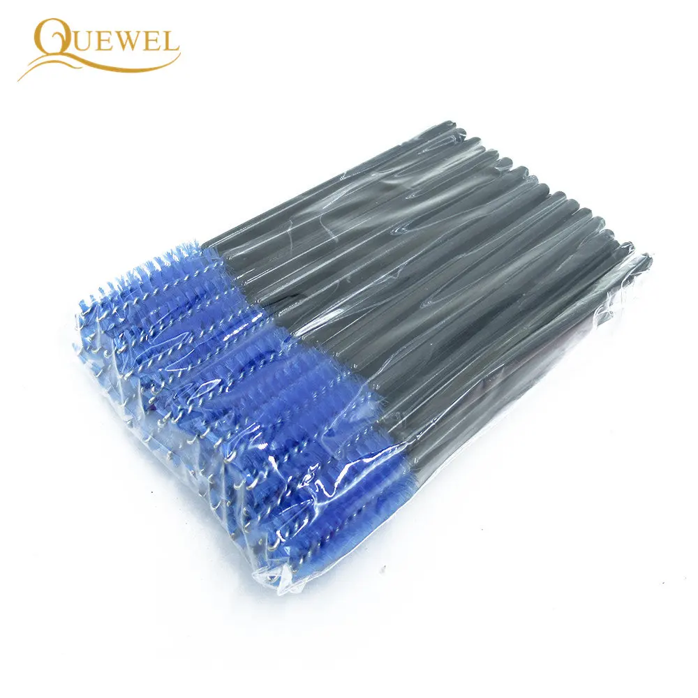 Blue-Black 50 шт одноразовая щетка для ресниц, тушь для ресниц, палочки для ресниц, ресницы для наращивания, аппликатор для бровей, косметическая Кисть для макияжа, наборы инструментов - Цвет: Blue-Black