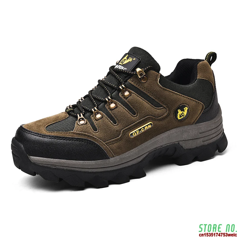 

Winter Low Cut Men Women Hiking Waterproof Trekking Boots Mountain Climbing Shoes Sports Rubber Sole Shoes Suede Men Couple