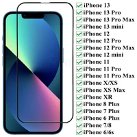 full cover tempered glass for iphone 13 12 11 pro max full glue protective glass for iphone xs max xr x xs 8 7 6 plus 6s glass