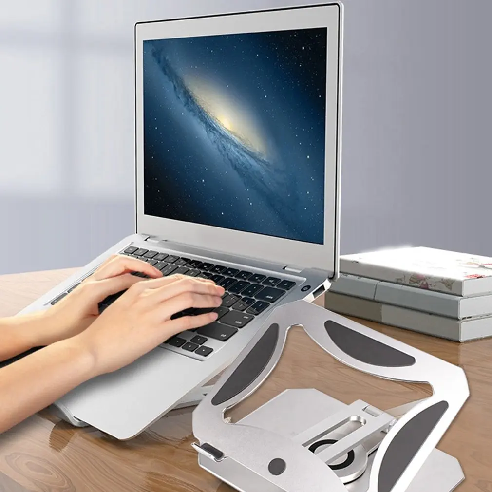 

Подставка для ноутбука регулируемая с поворотным основанием на 360 градусов, Алюминиевая Подставка для ноутбука Macbook 11-17,3 дюйма, складной нес...