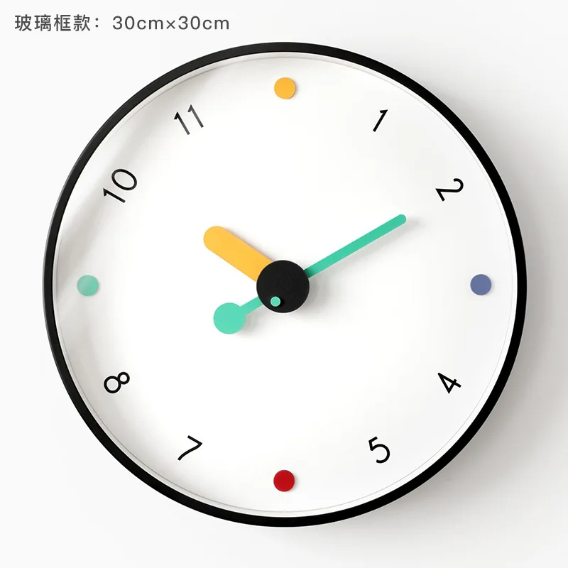 Милые металлические акриловые Стеклянные Настенные часы художественные