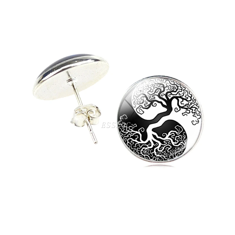 Женские серьги гвоздики с кабошоном 12 мм|Серьги-гвоздики| |