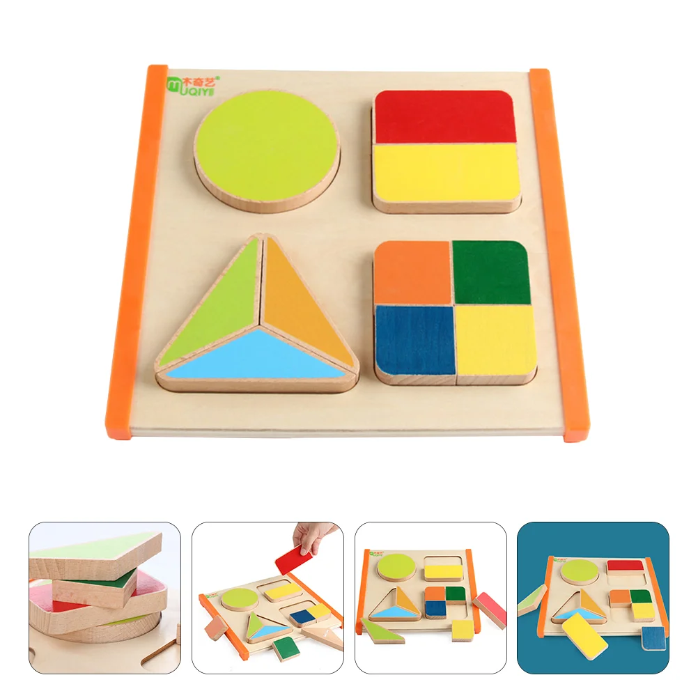 

1 Set Wooden Children Fraction Block Kids Early Education Building Block