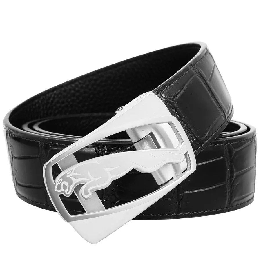 

Men's Ratchet Leather Dress Belt with Automatic Buckle Stainless Steel Buckle Width:35mm